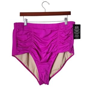 SWIMSUITS FOR ALL NWT High Waisted Bikini Bottom Black Swimwear Size 20 Plus